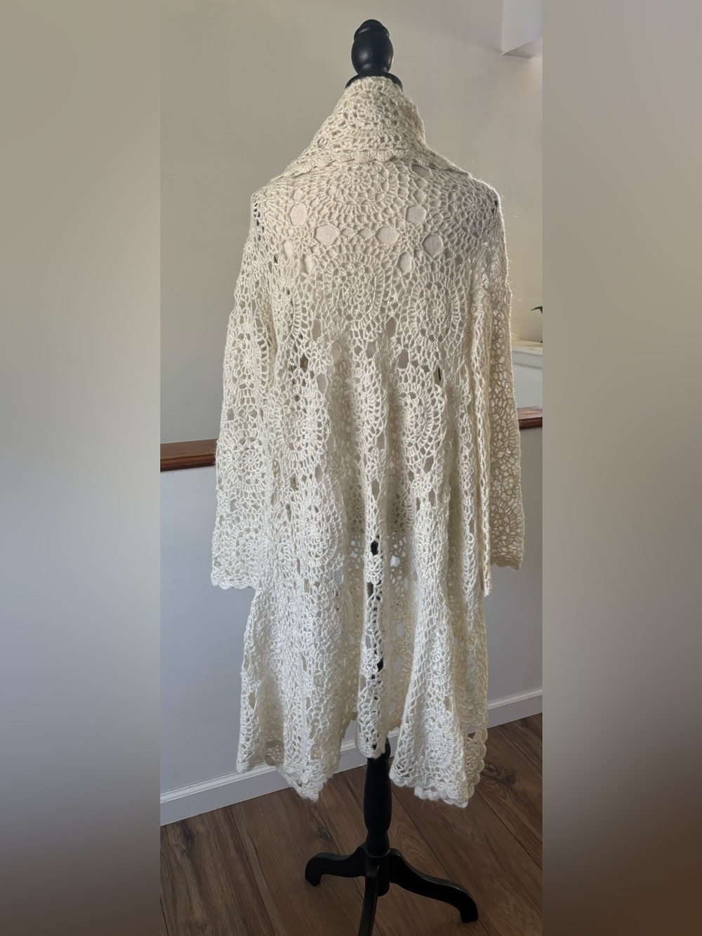 Bebe Crochet Open Front Knit Cardigan - Picture 3 of 7